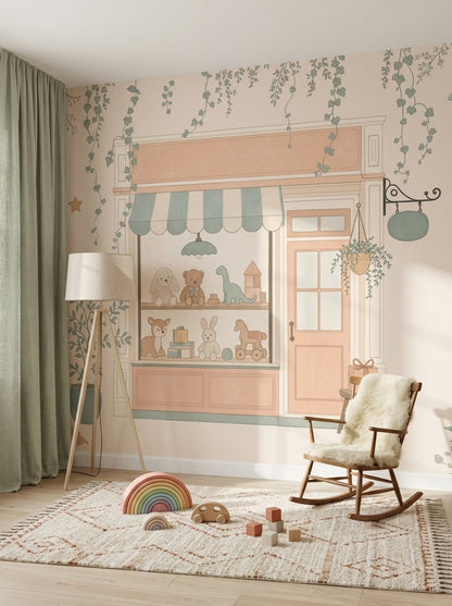 Sevimli Oyuncak Dükkânı Poster Duvar Kağıdı Pastel Çocuk Odası