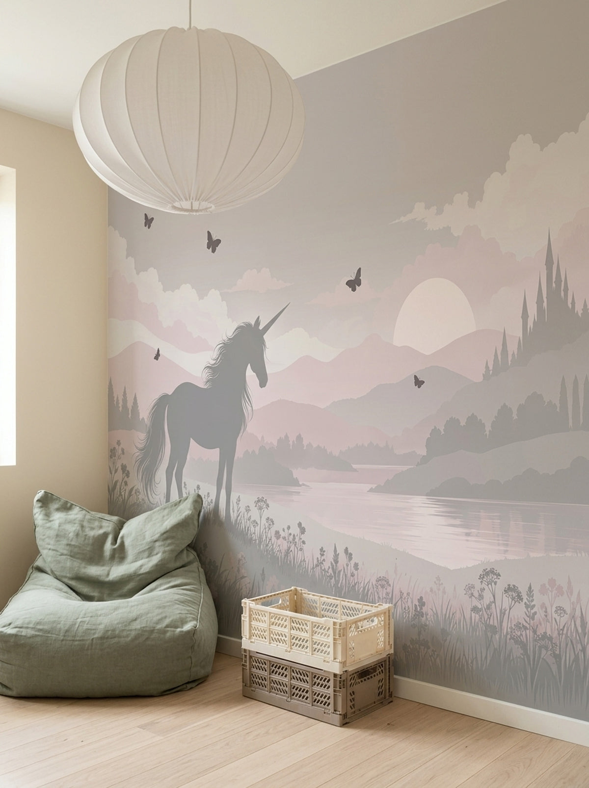 Tek Boynuzlu At Poster Duvar Kağıdı Pastel Çocuk Odası