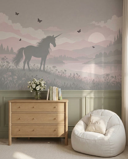 Tek Boynuzlu At Poster Duvar Kağıdı Pastel Çocuk Odası