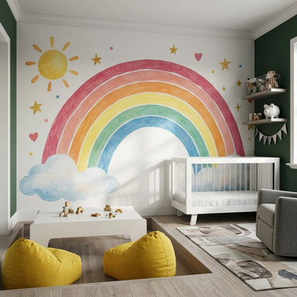 Gökkuşağı Poster Duvar Kağıdı Çocuk Odası Pastel Renkli