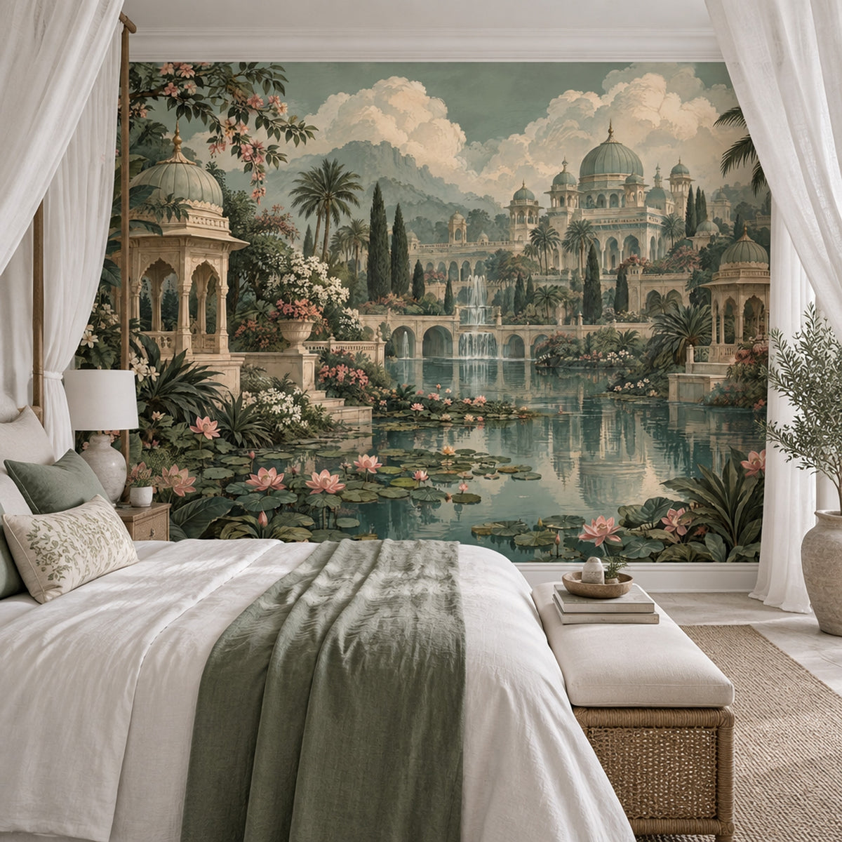 Saray Bahçesi Poster Duvar Kağıdı Yeşil Manzaralı Salon