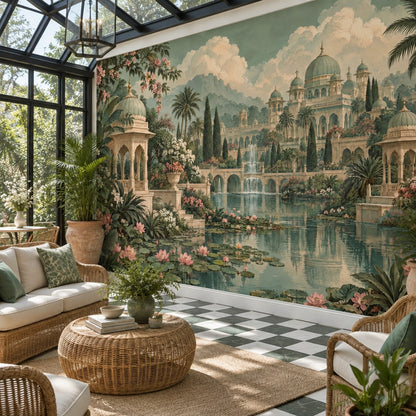 Saray Bahçesi Poster Duvar Kağıdı Yeşil Manzaralı Salon
