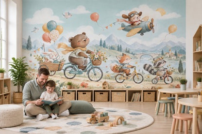 Sevimli Hayvanlar Poster Duvar Kağıdı Pastel Çocuk Odası
