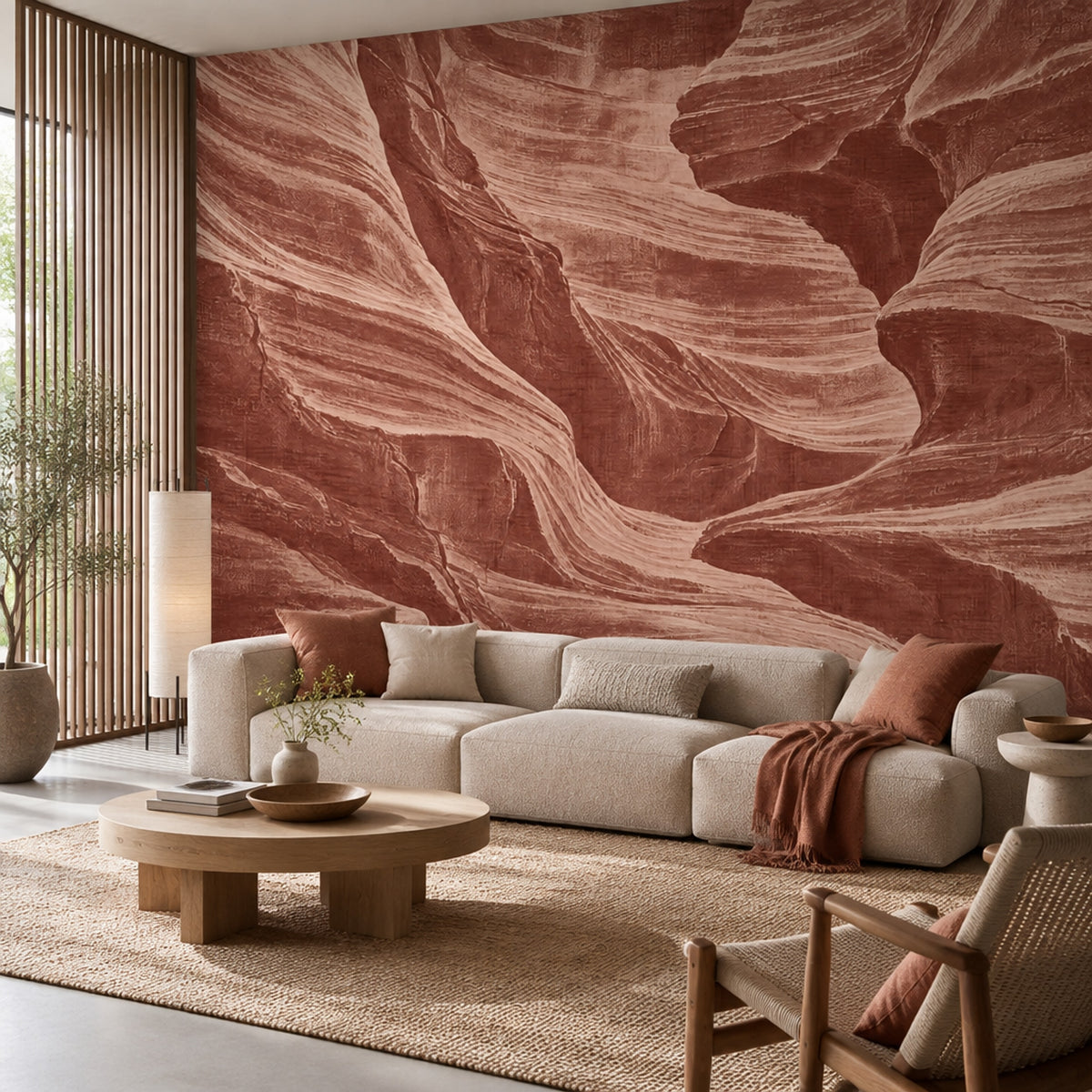 Kanyon Manzaralı Poster Duvar Kağıdı Kiremit Tonlu Modern Salon