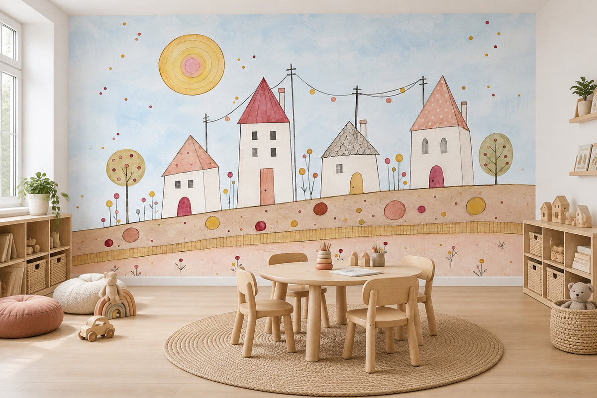 Masalsı Evli Çocuk Odası Poster Duvar Kağıdı Pastel
