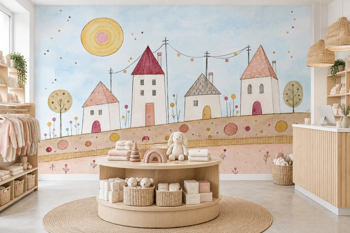 Masalsı Evli Çocuk Odası Poster Duvar Kağıdı Pastel
