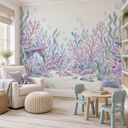 Deniz Altı Mercanlı Poster Duvar Kağıdı Pastel Çocuk Odası