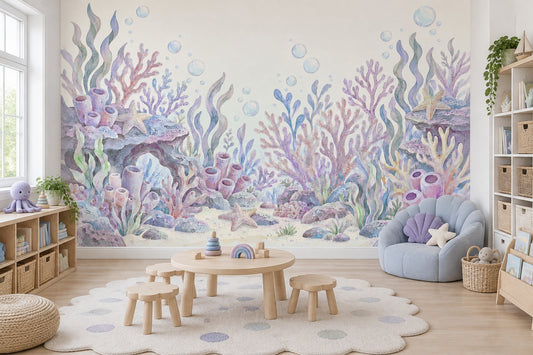 Deniz Altı Mercanlı Poster Duvar Kağıdı Pastel Çocuk Odası