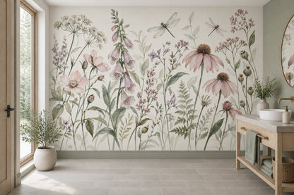 Suluboya Kır Çiçekli Poster Duvar Kağıdı Pastel Salon