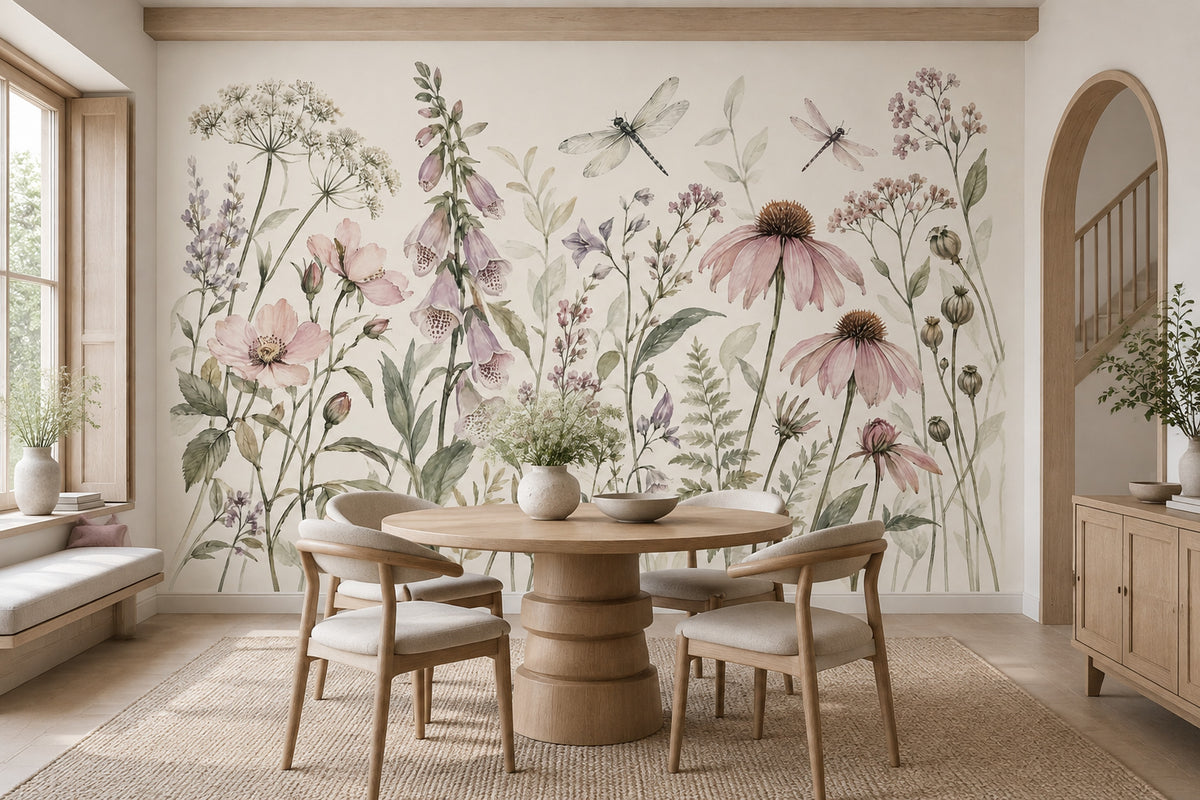 Suluboya Kır Çiçekli Poster Duvar Kağıdı Pastel Salon