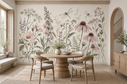 Suluboya Kır Çiçekli Poster Duvar Kağıdı Pastel Salon