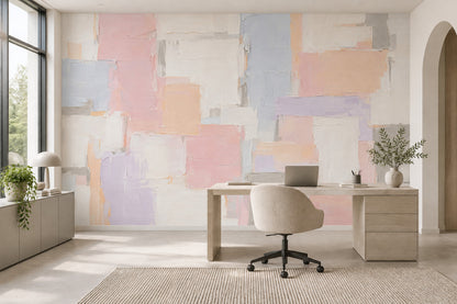 Pastel Soyut Bloklu Poster Duvar Kağıdı Modern Salon Duvarı