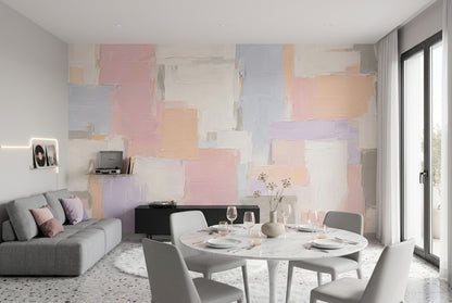 Pastel Soyut Bloklu Poster Duvar Kağıdı Modern Salon Duvarı