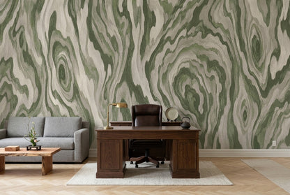 Yeşil Mermer Görünümlü Poster Duvar Kağıdı Modern Salon Duvarı