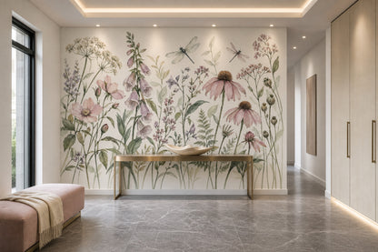 Suluboya Kır Çiçekli Poster Duvar Kağıdı Pastel Salon