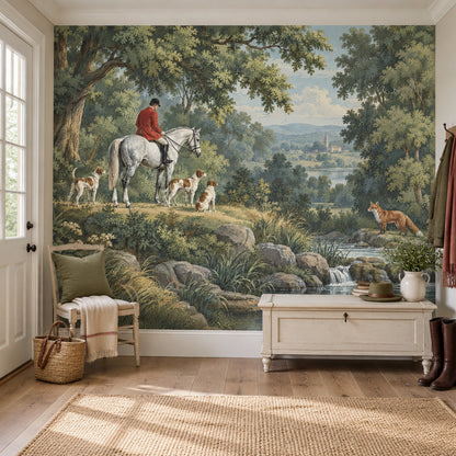 Av Manzaralı Poster Duvar Kağıdı Yeşil Orman Salon