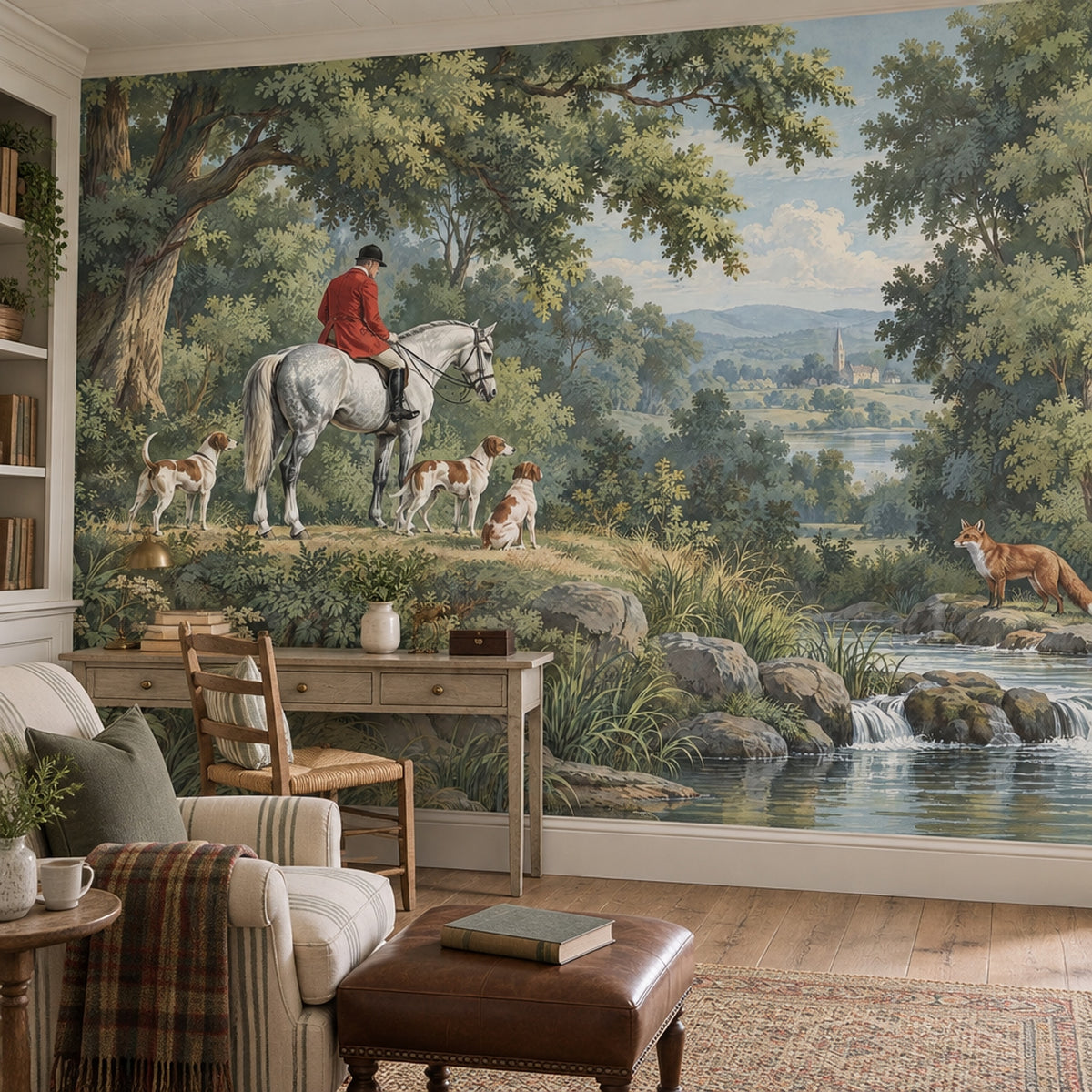 Av Manzaralı Poster Duvar Kağıdı Yeşil Orman Salon