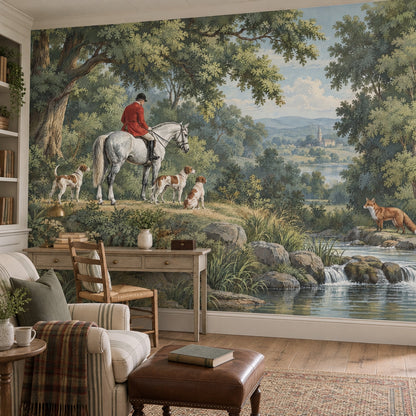Av Manzaralı Poster Duvar Kağıdı Yeşil Orman Salon