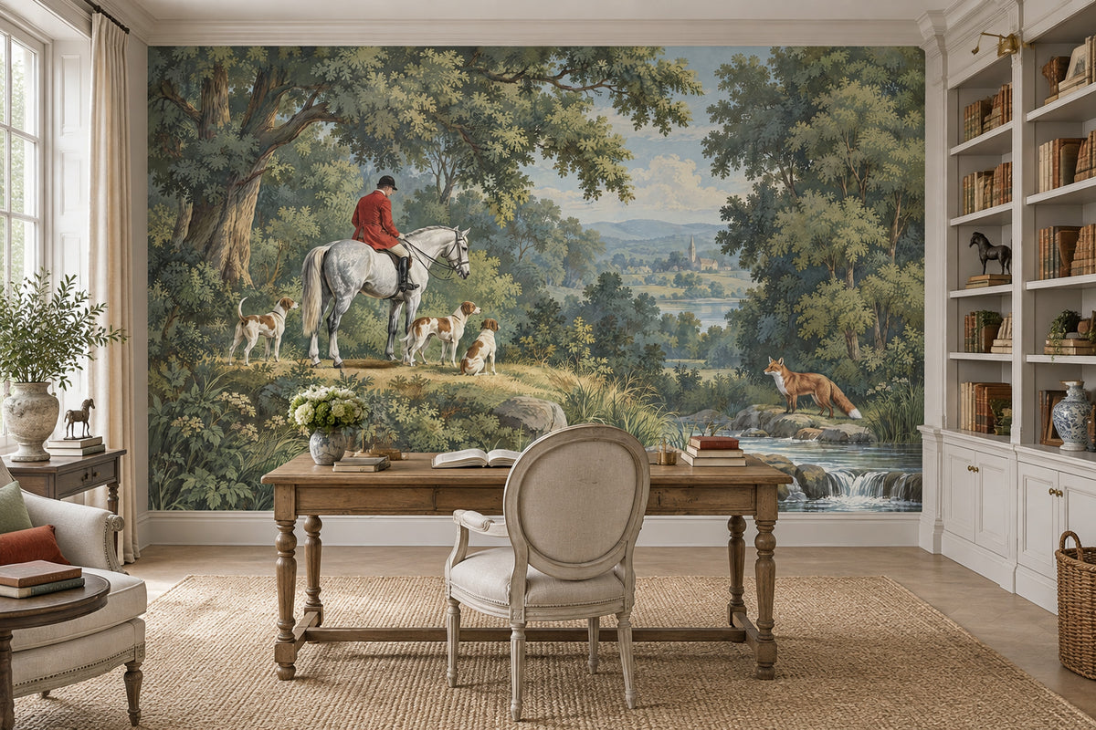 Av Manzaralı Poster Duvar Kağıdı Yeşil Orman Salon